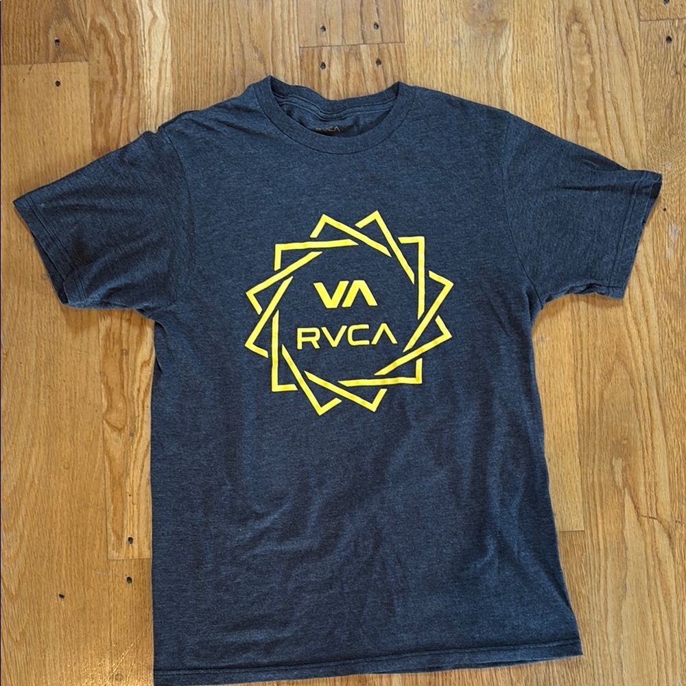RVCA Men's Gray T-Shirt with Yellow Logo, NWOT, S